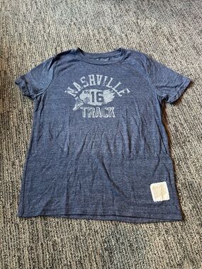 NWT Original Retro Brand Kids Navy Heather 'Nashville Track' Short Sleeve Tee